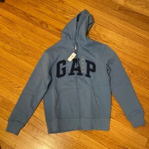 NWT GAP Logo Zip Sweatshirt Blue XS